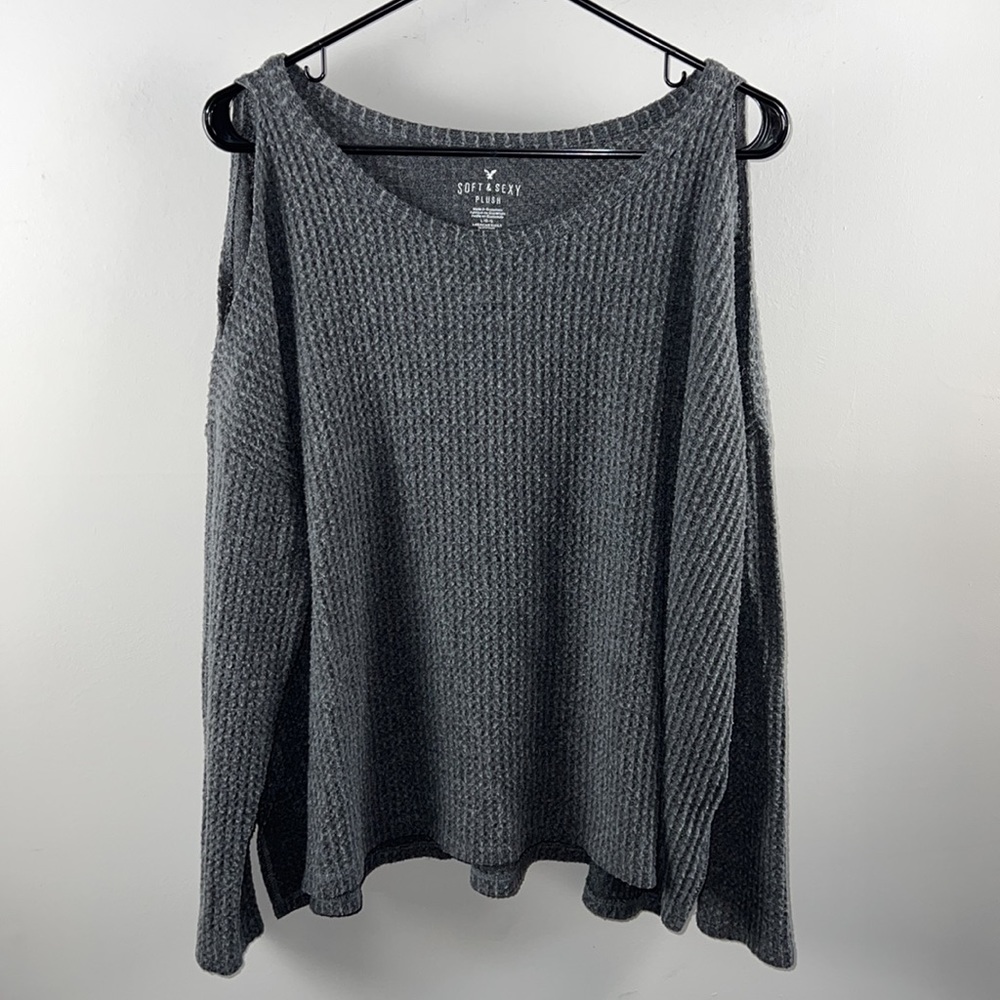 American Eagle Outfitters Gray Knit Top